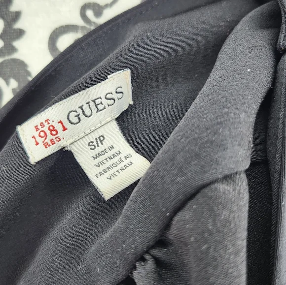 GUESS Black V-Neck Blouse - Small - Picture 6 of 6